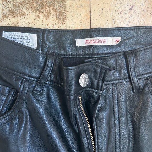 Levi's Black Faux Leather Ribcage Straight Pants - Picture 13 of 13